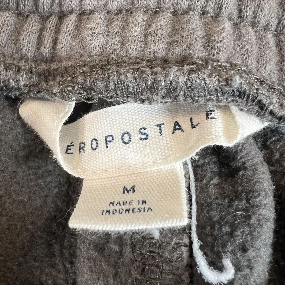 Aeropostale Sweatpants Teens‎ Medium Gray Fleece Cargo Joggers Elastic Waist